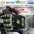 Gants TPR anti-résistance et anti-impact, 13G HPS Shell Cut-Level 3, Ritrines en nitrile de sable, anti-impact TPR sur le dos Mécanicien Gants